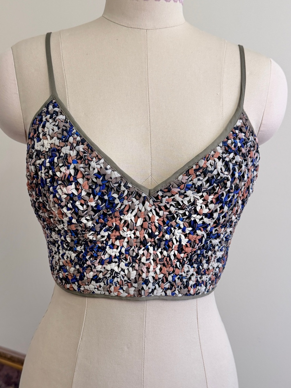 NWOT Guess Marciano Multicolor Woven Crop Top